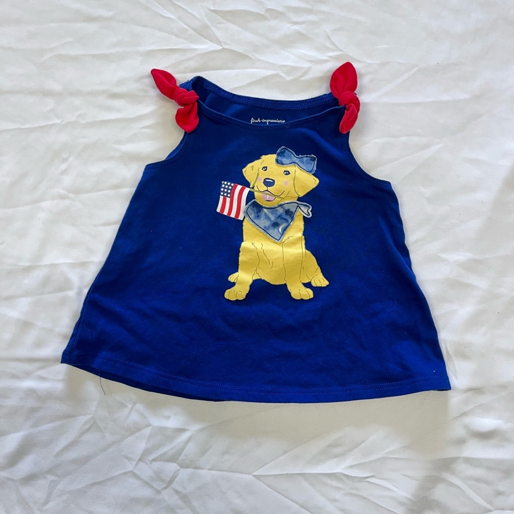 First Impressions Blue Tank Top with Yellow and Red Accents‎
